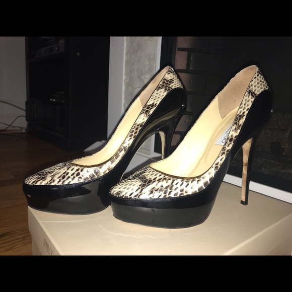 Jimmy choo Stone/black heels - Picture 1 of 7
